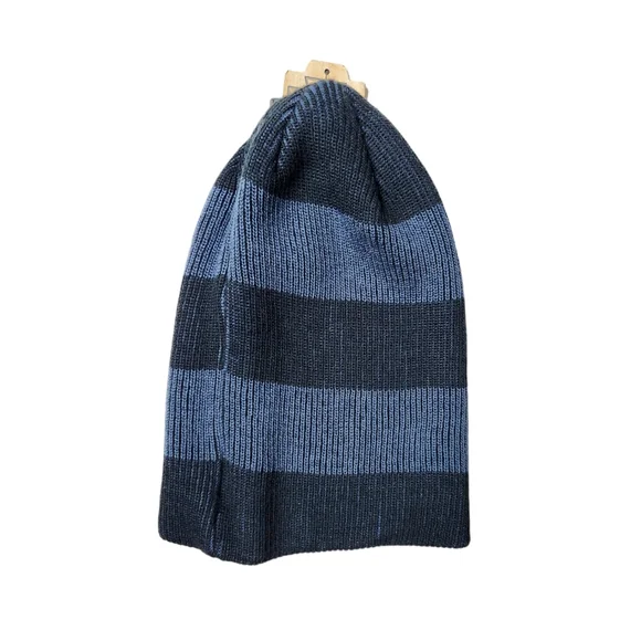 Blue Striped Ribbed Beanie Knit Cap | Urban Pipeline | OS - Picture 5 of 6
